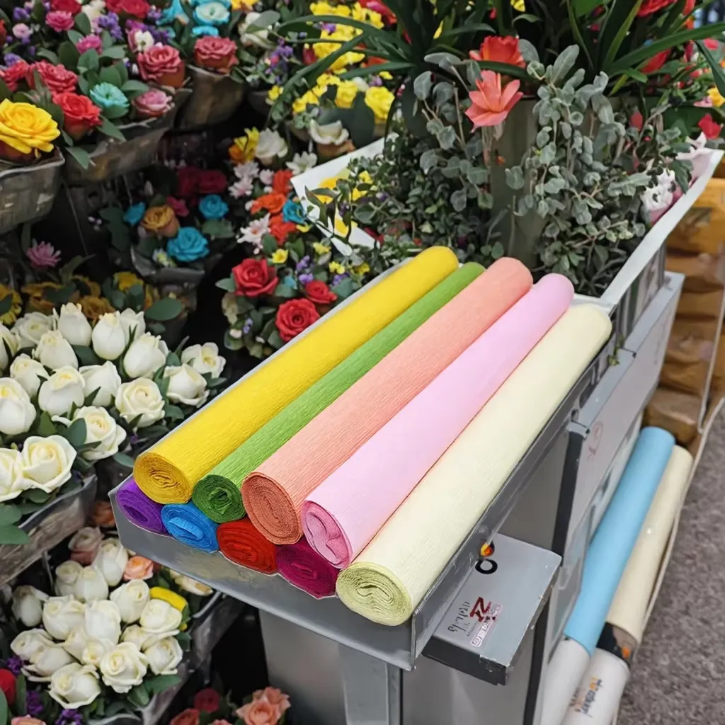 Floral Crepe Paper Sheets 50x200cm for DIY Gift Wrapping