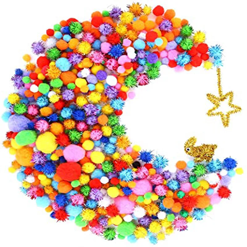 Colorful Pompoms for Crafting and Decor